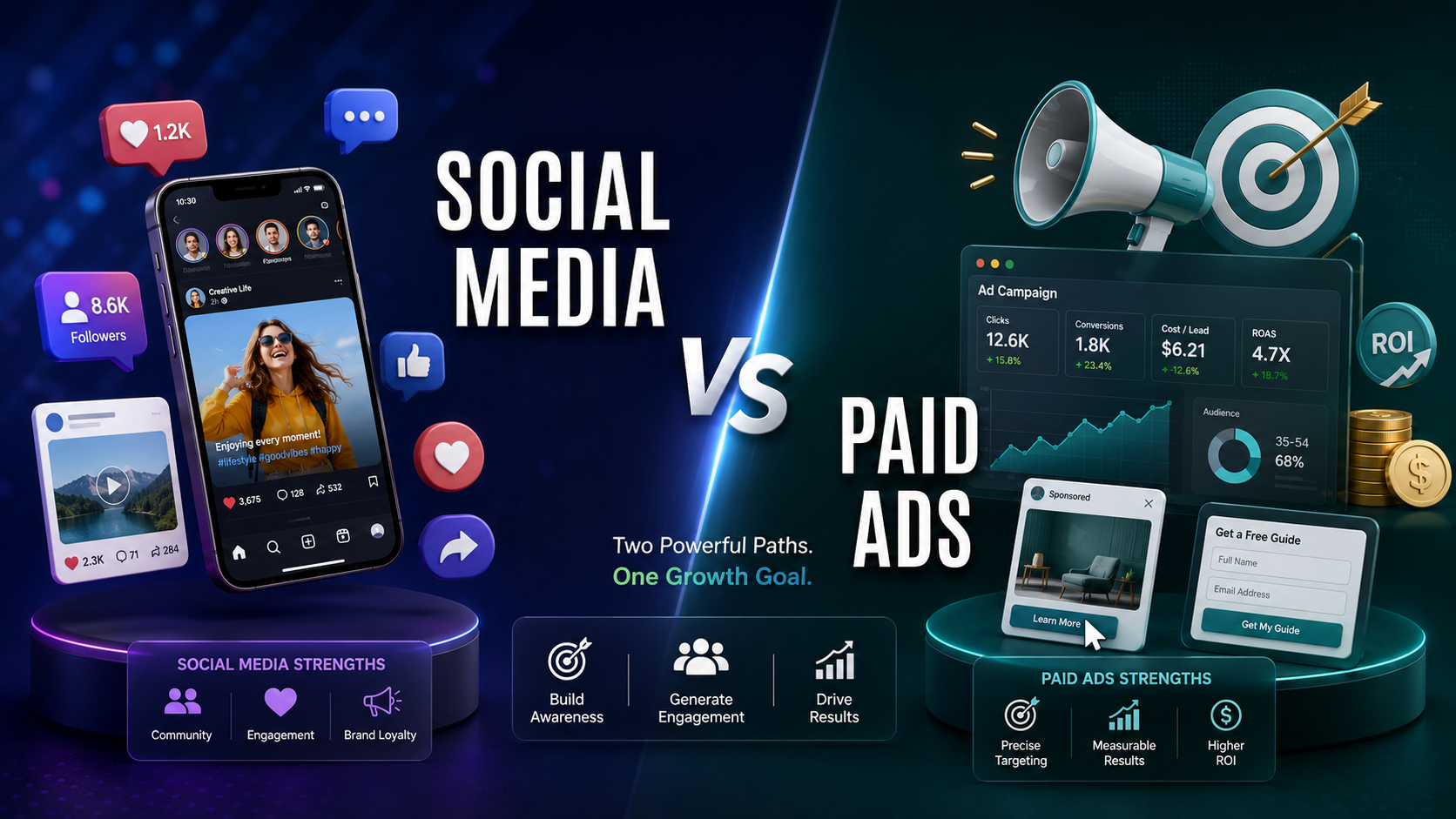 Social Medi a vs Paid Ads