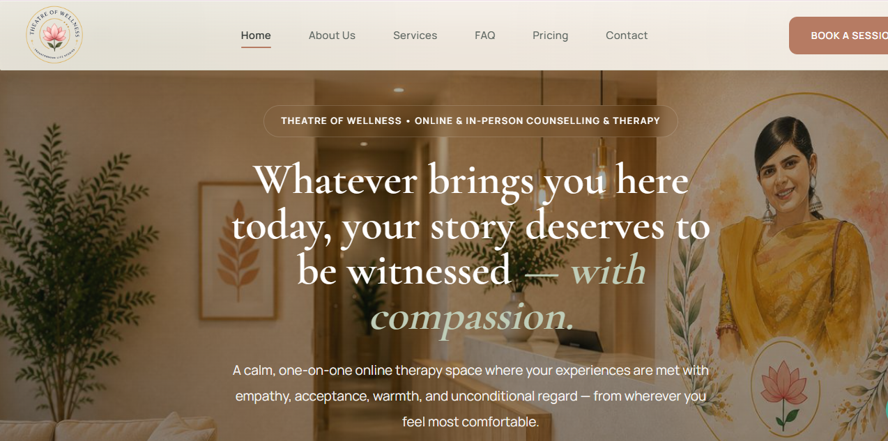Theatre of Wellness website designed and developed by Digital Meta Monk